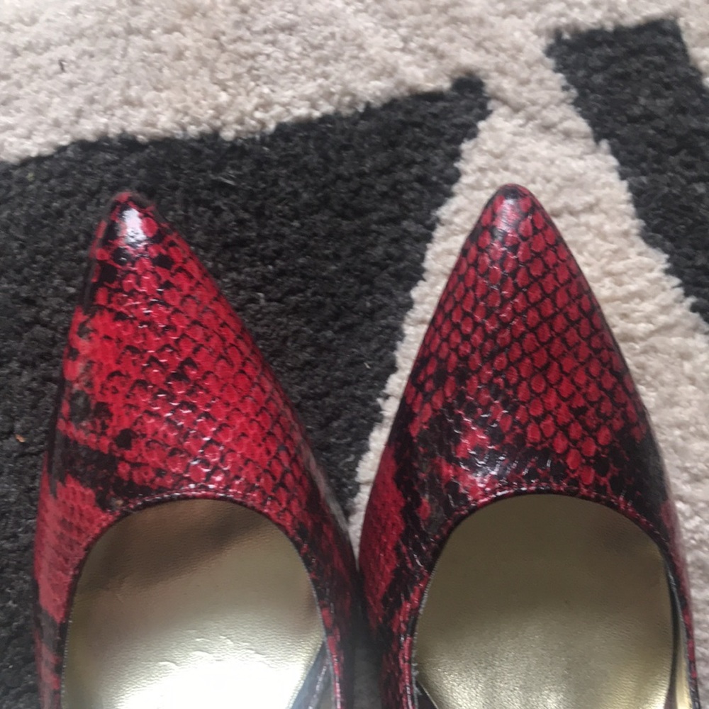 Red Snakeskin Heels - Picture 3 of 3